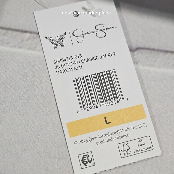 Blue Jean Jacket by Jessica Simpson. NWT. size large womans lightweight denim - Picture 11 of 13